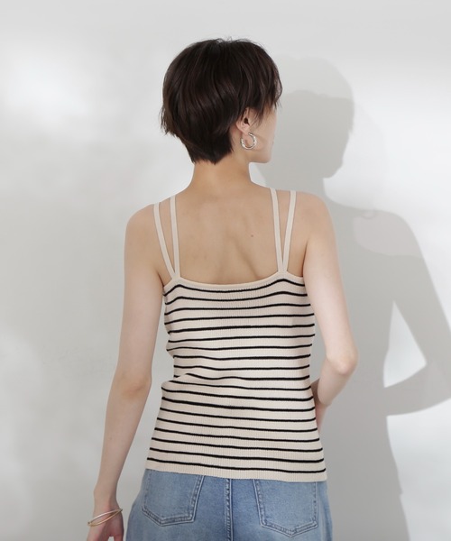 N.(N. Natural Beauty Basic)(エヌエヌナチュラルビューティーベーシック)の「◆ホルターネックニット(キャミソール・レディース・ホワイト×ブラック/ブラック/オフホワイト・MEDIUM)」の18枚目の写真