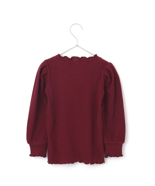 MAKE YOUR DAY(メイクユアデイ)の「テレコリブパフスリーブ長袖Tシャツ■80~140cm(Tシャツ/カットソー・キッズ・ブルー/アイボリー/ワインレッド/ブラック・100/90/110/130/80/120/140)」の20枚目の写真