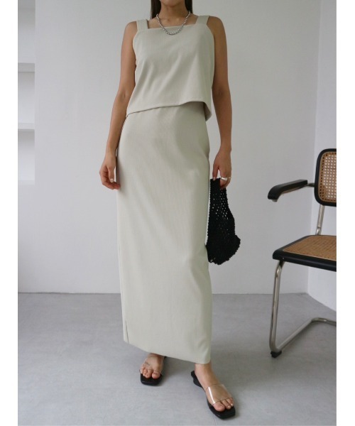 TRUNC（トランクエイティーエイト）の「Smooth Rib Self Cut Skirt（スカート・レディース・ブラック/ブルー/アイボリー・FREE）」の5枚目の写真