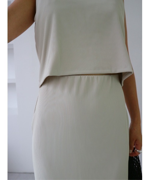 TRUNC（トランクエイティーエイト）の「Smooth Rib Self Cut Skirt（スカート・レディース・ブラック/ブルー/アイボリー・FREE）」の9枚目の写真