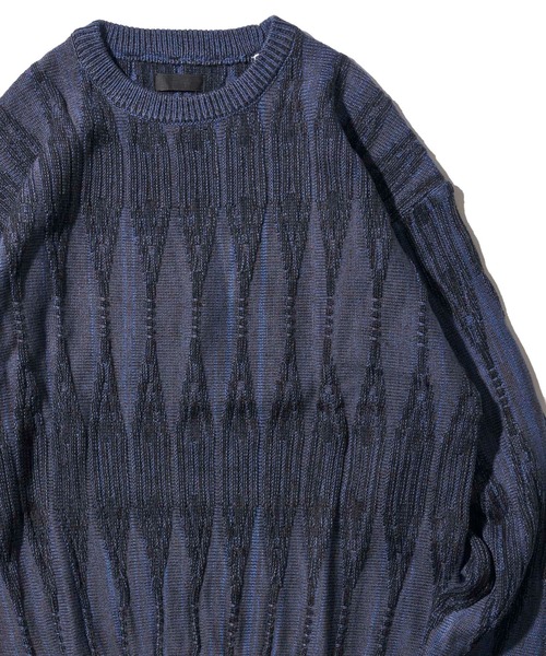 ADPOSION（アドポーション）の「ジオメトリックジャガードクルーネック
