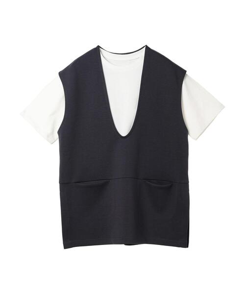 AMERICAN HOLIC（アメリカンホリック）の「SET　ポンチベスト+5分袖カットプルオーバー（Tシャツ/カットソー・レディース・チャコールグレー/ブラック/グレイッシュベージュ・M/L）」の15枚目の写真