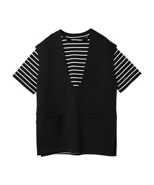 AMERICAN HOLIC（アメリカンホリック）の「SET　ポンチベスト+5分袖カットプルオーバー（Tシャツ/カットソー・レディース・チャコールグレー/ブラック/グレイッシュベージュ・M/L）」の17枚目の写真