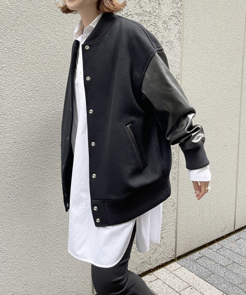 Spick & Span（スピックアンドスパン）の「≪WEB限定追加≫スタジアムジャンパー（スタジャン・レディース・ブラック・36/38）」の10枚目の写真