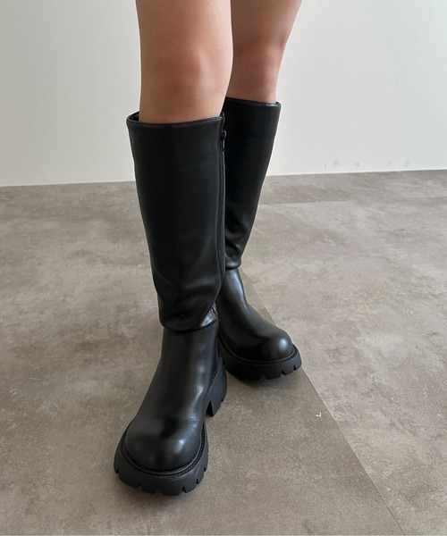 apres jour mignon（アプレジュールミニョン）の「厚底ロングブーツ【ZOZOTOWN限定アイテム】（ブーツ・レディース・ダークブラウン/ブラック・SMALL/LARGE/MEDIUM/X-LARGE）」の12枚目の写真
