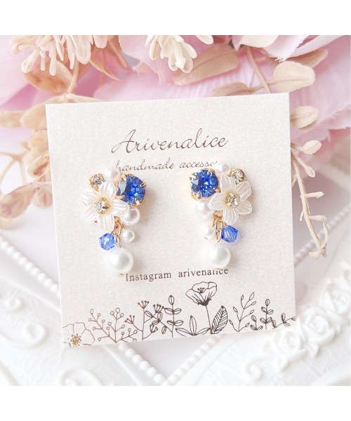 e.m.ピアス　3点セット　花　パール　美品　ビンテージ mimi33】ビジュー×パールピアス[3ペアセット][Basic]｜SANPO