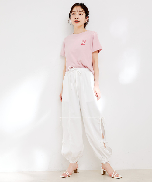 VIS(ビス)の「【洗える】サイドスリットリボンパンツ(カーゴパンツ・レディース・サックスブルー/ホワイト/クリーム・FREE)」の16枚目の写真