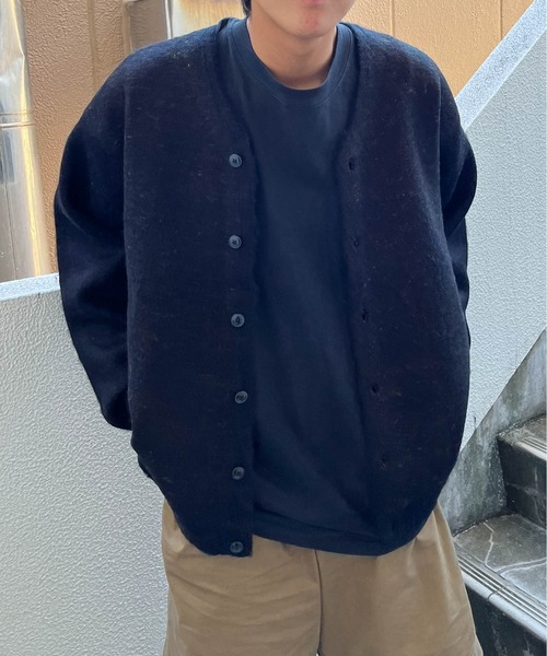 TOWNCRAFT（タウンクラフト）の「【 TOWNCRAFT / タウンクラフト 】シャギー ニット カーディガン shaggy solid cardigan TC23F01400 SUY（カーディガン/ボレロ・メンズ・ネイビー/ベージュ/グリーン/ブラウン/ブラック・MEDIUM/LARGE）」の7枚目の写真