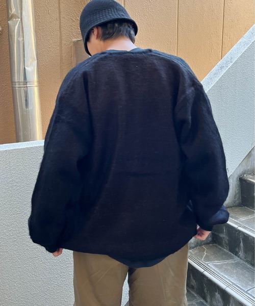 TOWNCRAFT（タウンクラフト）の「【 TOWNCRAFT / タウンクラフト 】シャギー ニット カーディガン shaggy solid cardigan TC23F01400 SUY（カーディガン/ボレロ・メンズ・ネイビー/ベージュ/グリーン/ブラウン/ブラック・MEDIUM/LARGE）」の9枚目の写真