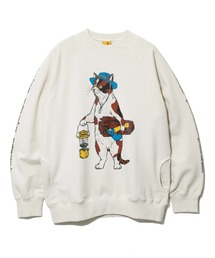 空紡糸裏毛 キャンパーアニマルラグランクルースウェット