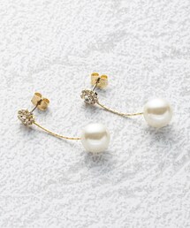 OPAQUE.CLIP | 揺れるお花ビジュー×フェイクパールピアス(ピアス（両耳用）)