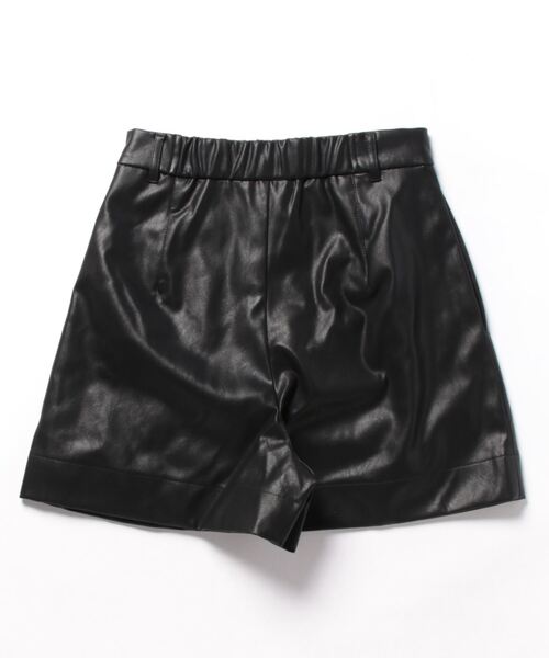 MOUSSY（マウジー）の「F/LEATHER HW HALF パンツ（その他パンツ・レディース・ブラック・2/1）」の2枚目の写真