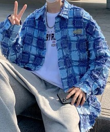 ROOPTOKYO | ▲シャギーデザインオーバーシャツ チェックシャツ(シャツ/ブラウス)