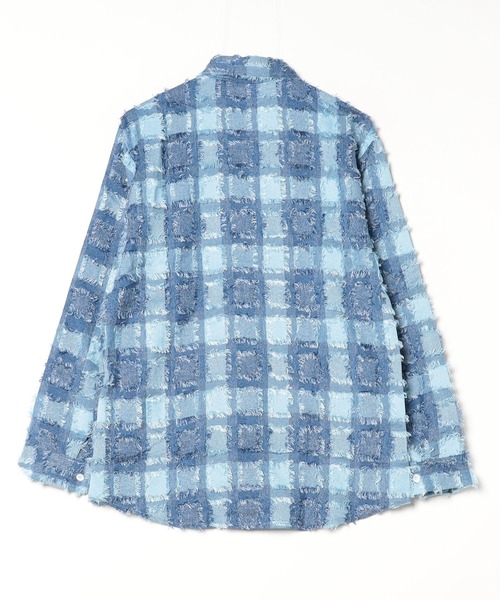 ROOPTOKYO(ループトウキョウ)の「▲シャギーデザインオーバーシャツ チェックシャツ(シャツ/ブラウス・メンズ・ブルー・L/XL/2XL)」の8枚目の写真