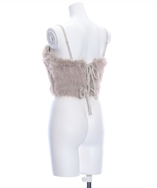 clear(クリア)の「×バックリボンファービスチェ(ベスト・レディース・ブラック/グレイッシュベージュ/ピンク/グレー/アイボリー・F)」の8枚目の写真