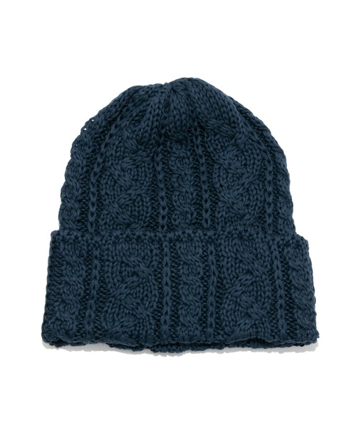 go slow caravan（ゴースローキャラバン）の「HIGHLAND2000/ハイランドトゥーサウザンド　Cable Bobcap【GSC別注】（ニットキャップ/ビーニー・レディース・ブラック/ネイビー/モスグリーン/オレンジ・FREE）」の3枚目の写真