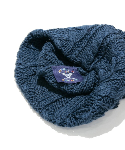 go slow caravan（ゴースローキャラバン）の「HIGHLAND2000/ハイランドトゥーサウザンド　Cable Bobcap【GSC別注】（ニットキャップ/ビーニー・レディース・ブラック/ネイビー/モスグリーン/オレンジ・FREE）」の5枚目の写真