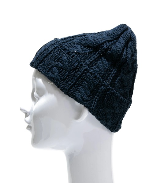 go slow caravan（ゴースローキャラバン）の「HIGHLAND2000/ハイランドトゥーサウザンド　Cable Bobcap【GSC別注】（ニットキャップ/ビーニー・レディース・ブラック/ネイビー/モスグリーン/オレンジ・FREE）」の6枚目の写真