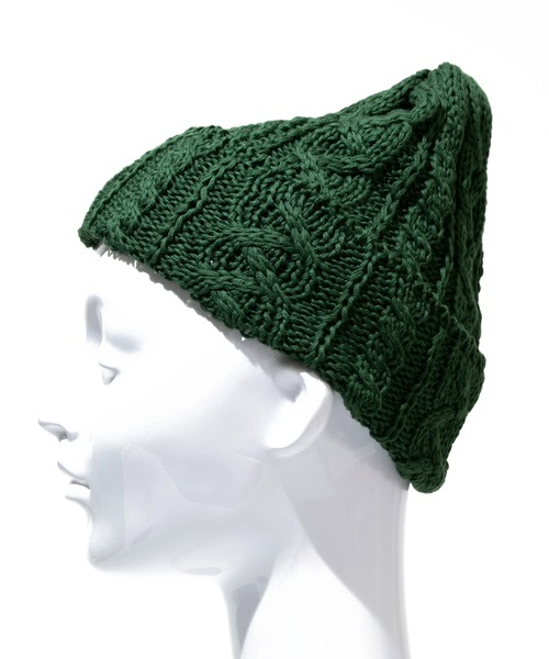 go slow caravan（ゴースローキャラバン）の「HIGHLAND2000/ハイランドトゥーサウザンド　Cable Bobcap【GSC別注】（ニットキャップ/ビーニー・レディース・ブラック/ネイビー/モスグリーン/オレンジ・FREE）」の8枚目の写真