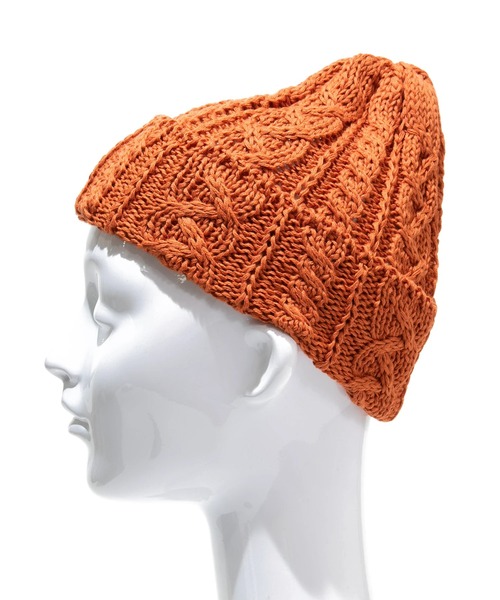 go slow caravan（ゴースローキャラバン）の「HIGHLAND2000/ハイランドトゥーサウザンド　Cable Bobcap【GSC別注】（ニットキャップ/ビーニー・レディース・ブラック/ネイビー/モスグリーン/オレンジ・FREE）」の9枚目の写真