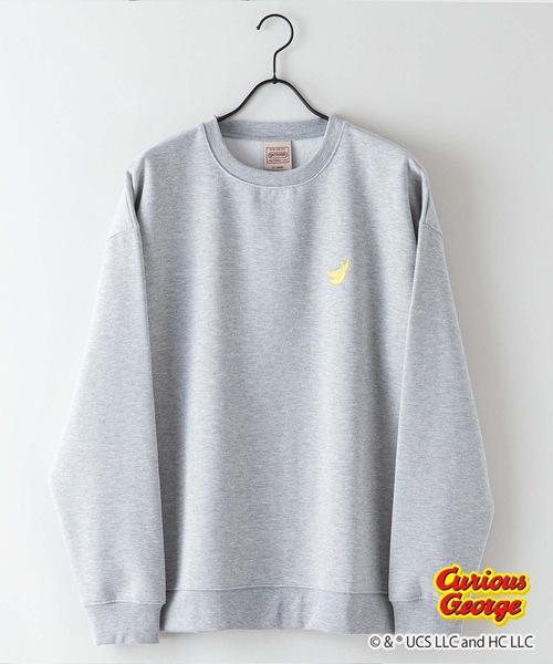 OUTDOOR PRODUCTS（アウトドアプロダクツ）の「【OUTDOOR PRODUCTS/アウトドアプロダクツ】【おさるのジョージ 】コラボ　 裏起毛　クルートレーナ－　スウェット 　ドロップショルダー　 オーバーサイズ　バックプリント（スウェット・メンズ・ホワイト/オフホワイト/ブルーグレー/杢グレー・MEDIUM/X-LARGE/LARGE）」の20枚目の写真