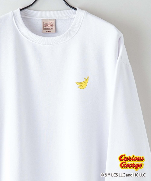 OUTDOOR PRODUCTS（アウトドアプロダクツ）の「【OUTDOOR PRODUCTS/アウトドアプロダクツ】【おさるのジョージ 】コラボ　 裏起毛　クルートレーナ－　スウェット 　ドロップショルダー　 オーバーサイズ　バックプリント（スウェット・メンズ・ホワイト/オフホワイト/ブルーグレー/杢グレー・MEDIUM/X-LARGE/LARGE）」の15枚目の写真