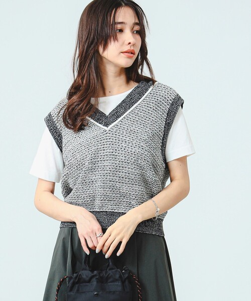 B:MING by BEAMS(ビーミングバイビームス)の「B:MING by BEAMS / MIX ニットベスト(ベスト・レディース・ブラック/ブルー/グリーン・ONE SIZE)」の1枚目の写真