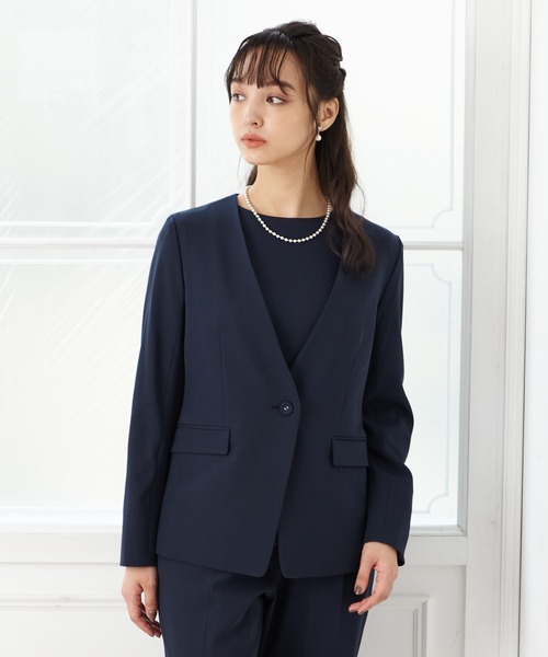 a*r様 RAINMAKER ダブルサテン　ノーカラージャケット　ネイビー 4 a*r様 RAINMAKER ダブルサテン ノーカラージャケット ネイビー 4 a*r様