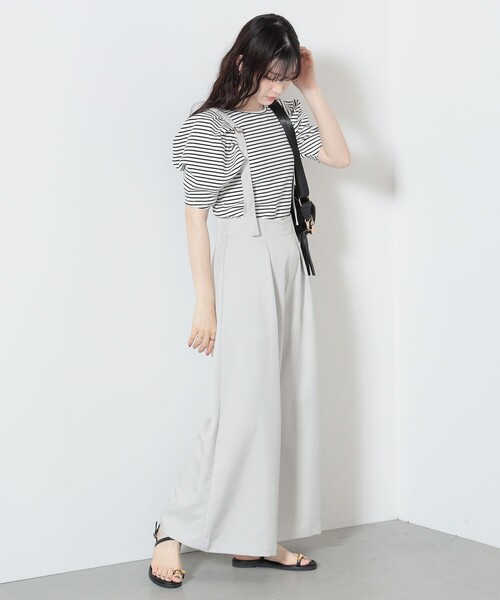 セール】BEAMS HEART / サスペンダー付き ワイドパンツ