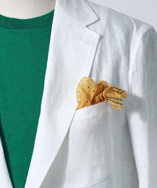 BEAMS F（ビームスエフ）の「REGAGLIA × BEAMS F / 別注 シルク ドット チーフ（ハンカチ/ハンドタオル・メンズ・オレンジ系その他6/イエロー/ネイビー/パープル/ブラック・ONE SIZE）」の4枚目の写真