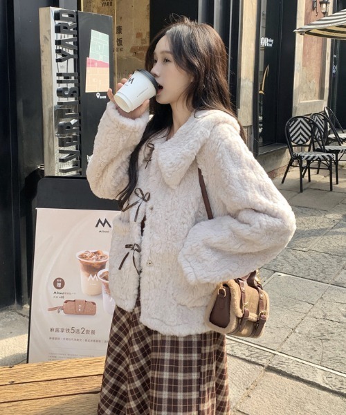 OUTLET】poodle ribbon coat～ﾌﾟｰﾄﾞﾙﾘﾎﾞﾝｺｰﾄ | flower／フラワー