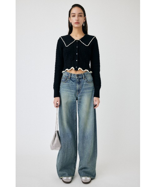 MOUSSY（マウジー）の「KNIT LACEWORK COLLAR カーディガン（カーディガン/ボレロ・レディース・ブラック/ライトブルー/アイボリー・FREE）」の8枚目の写真