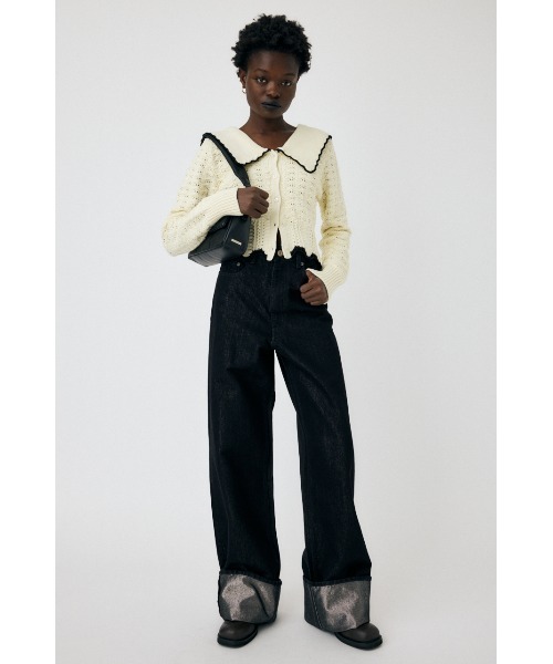 MOUSSY（マウジー）の「KNIT LACEWORK COLLAR カーディガン（カーディガン/ボレロ・レディース・ブラック/ライトブルー/アイボリー・FREE）」の12枚目の写真