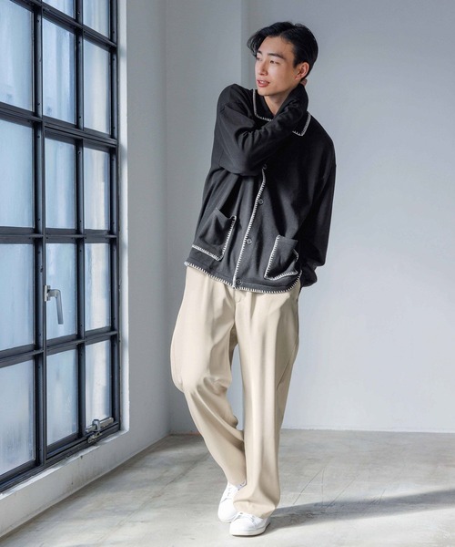 LOWRYS FARM（ローリーズファーム）の「【MENS】ツイルストレッチワイドパンツ　996337（スラックス・メンズ・ブラック/ブラウン/グリーン・MEDIUM/LARGE）」の5枚目の写真