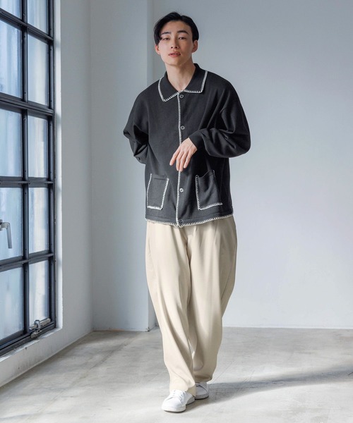 LOWRYS FARM（ローリーズファーム）の「【MENS】ツイルストレッチワイドパンツ　996337（スラックス・メンズ・ブラック/ブラウン/グリーン・MEDIUM/LARGE）」の6枚目の写真