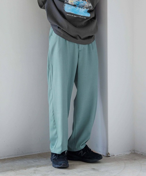 LOWRYS FARM（ローリーズファーム）の「【MENS】ツイルストレッチワイドパンツ　996337（スラックス・メンズ・ブラック/ブラウン/グリーン・MEDIUM/LARGE）」の14枚目の写真