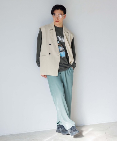 LOWRYS FARM（ローリーズファーム）の「【MENS】ツイルストレッチワイドパンツ　996337（スラックス・メンズ・ブラック/ブラウン/グリーン・MEDIUM/LARGE）」の9枚目の写真