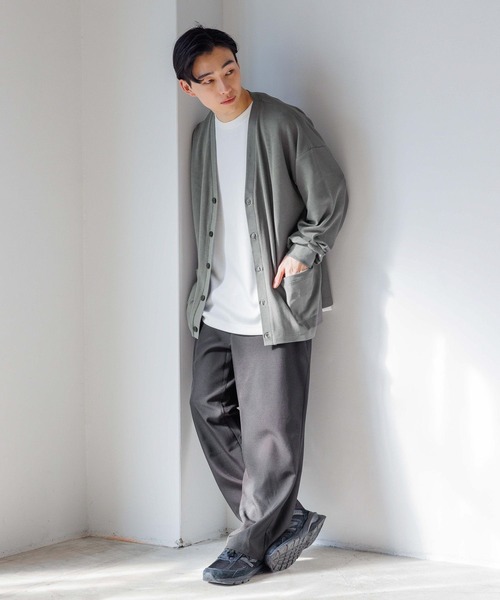 LOWRYS FARM（ローリーズファーム）の「【MENS】ツイルストレッチワイドパンツ　996337（スラックス・メンズ・ブラック/ブラウン/グリーン・MEDIUM/LARGE）」の15枚目の写真