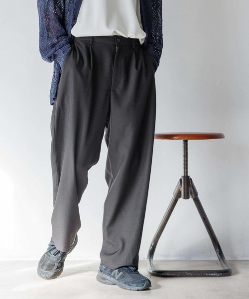 LOWRYS FARM（ローリーズファーム）の「【MENS】ツイルストレッチワイドパンツ　996337（スラックス・メンズ・ブラック/ブラウン/グリーン・MEDIUM/LARGE）」の20枚目の写真