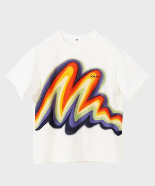 KHOKI(コッキ)の「【KHOKI / コッキ】Printed T-shirt(Tシャツ/カットソー・メンズ・ホワイト/ブルー・3/2)」の2枚目の写真