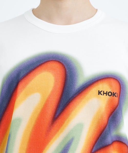 KHOKI(コッキ)の「【KHOKI / コッキ】Printed T-shirt(Tシャツ/カットソー・メンズ・ホワイト/ブルー・3/2)」の8枚目の写真