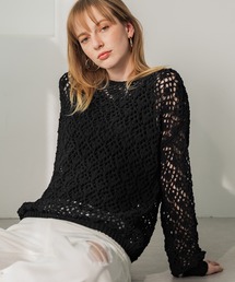 coca（coca） | クロシェボートネックニット(ニット/セーター)