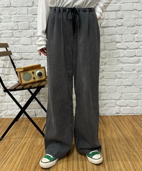 GEVACO（ゲバコ）の「【UNISEX】【GEVACO / ゲバコ】10ozワイドデニムイージーパンツ(セットアップ対応)（デニムパンツ・メンズ・ライム/ブラック/サックスブルー/ネイビー・SMALL/MEDIUM/LARGE）」の2枚目の写真