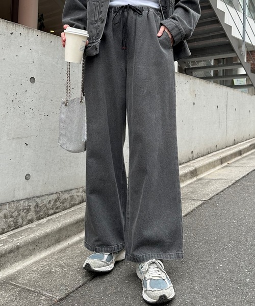 GEVACO（ゲバコ）の「【UNISEX】【GEVACO / ゲバコ】10ozワイドデニムイージーパンツ(セットアップ対応)（デニムパンツ・メンズ・ライム/ブラック/サックスブルー/ネイビー・SMALL/MEDIUM/LARGE）」の5枚目の写真