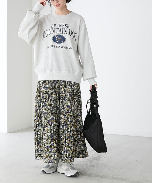 BONLECILL(ボンルシール)の「DOGカレッジプリントワッフルプルオーバー(Tシャツ/カットソー・レディース・オートミール/ホワイト×ブラック/アイボリー/チャコールグレー・FREE)」の14枚目の写真