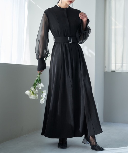 HARE（ハレ）の「【オケージョン/セレモニー/お呼ばれ】2WAYソデシアードッキングワンピース(HARE)（ドレス・レディース・ブラック/ブルー・FREE）」の10枚目の写真