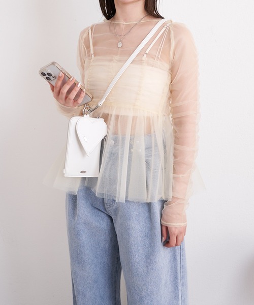 Chico（チコ）の「【2024SS】ハートポーチ付スマホショルダー（スマホグッズ・レディース・シルバー/ブラック/アイボリー・FREE）」の8枚目の写真