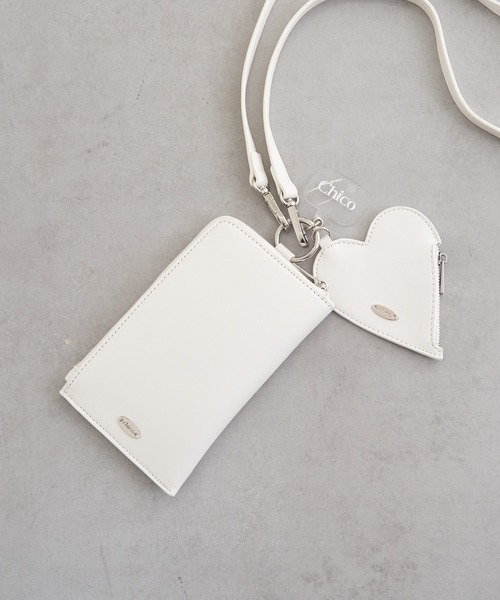 Chico（チコ）の「【2024SS】ハートポーチ付スマホショルダー（スマホグッズ・レディース・シルバー/ブラック/アイボリー・FREE）」の11枚目の写真