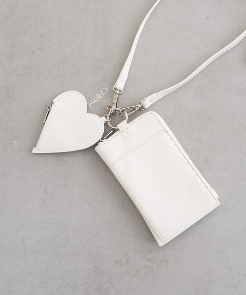 ハートポーチ付き♡【PVC heart】 iPhone15pro シルバー ハートポーチ付き♡【PVC heart】 iPhone15pro シルバー ハートポーチ