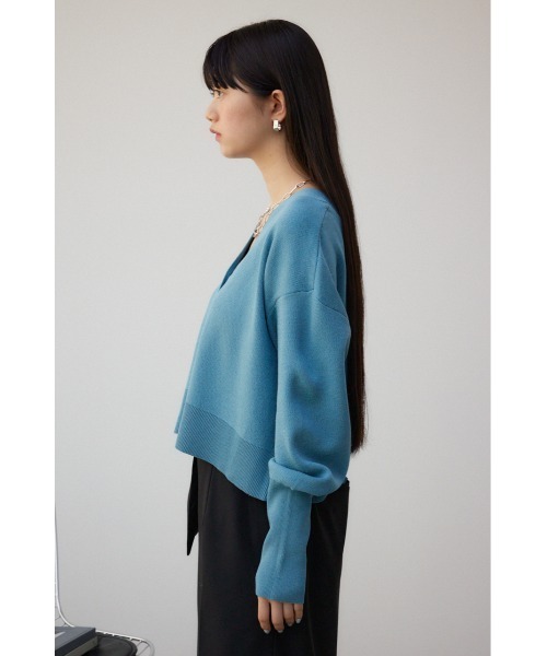 AZUL by moussy(アズールバイマウジー)の「パフスリーブショートカーディガン(カーディガン/ボレロ・レディース・アイボリー/ブラック/ライトブルー・FREE)」の19枚目の写真